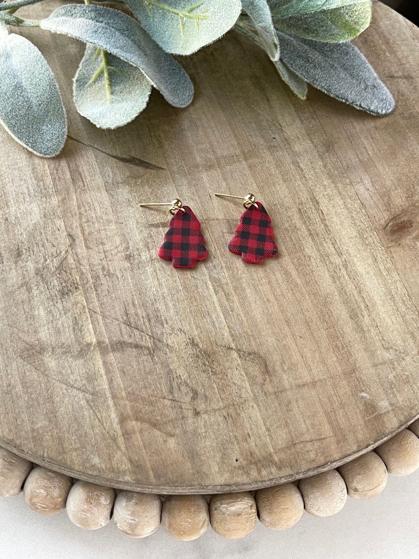 Buffalo Plaid Trees Dangle
