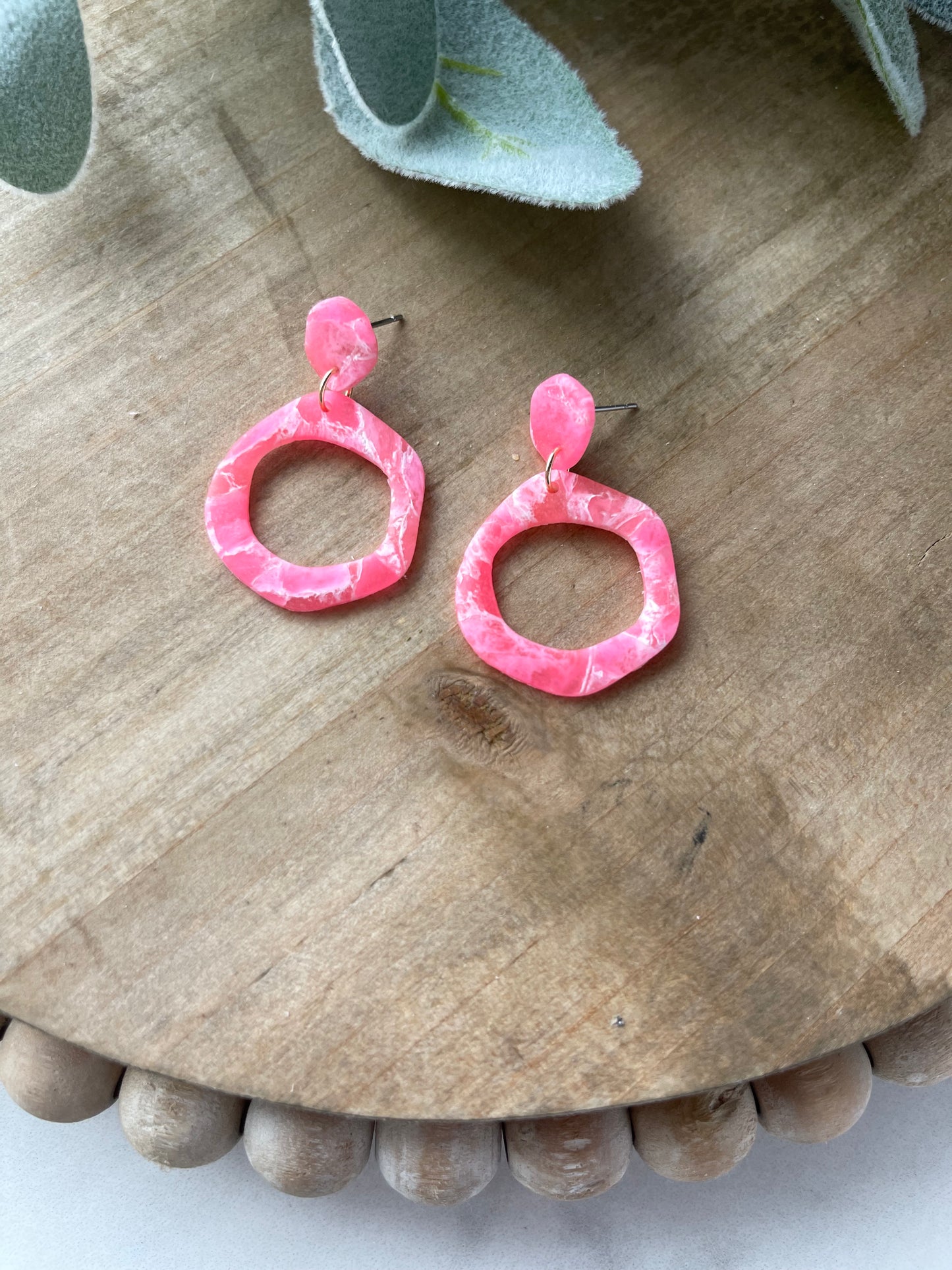 Turkish Delight Organic Circle Stud Dangle