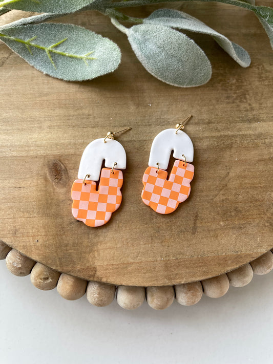 Orange and White Duo Dangle