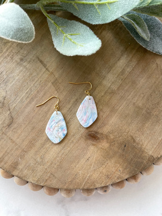 Blue Pastel Marble Dangle