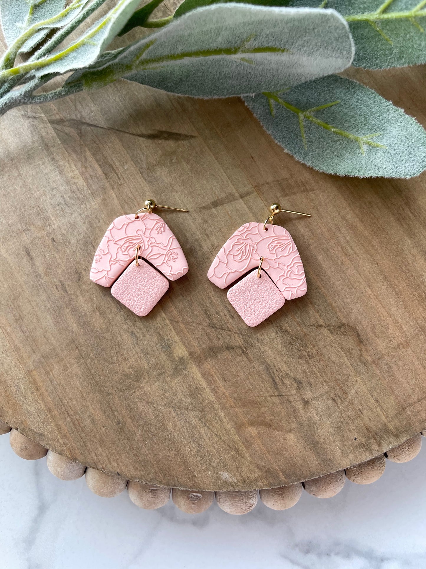 Textured Pink Dangle