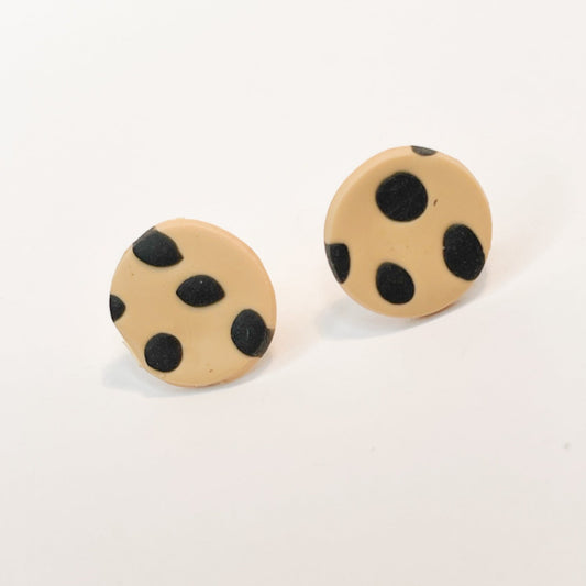 Black & Tan Polka Dot Stud