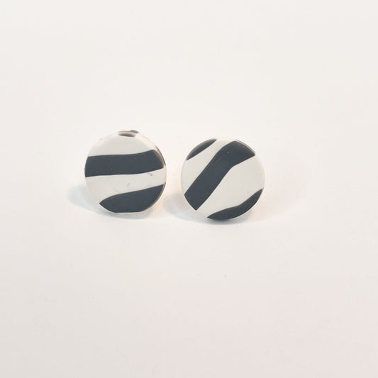 Gray & White Stripe Stud