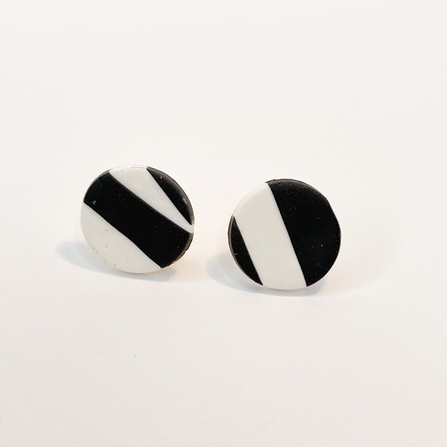 Black & White Stripe Stud