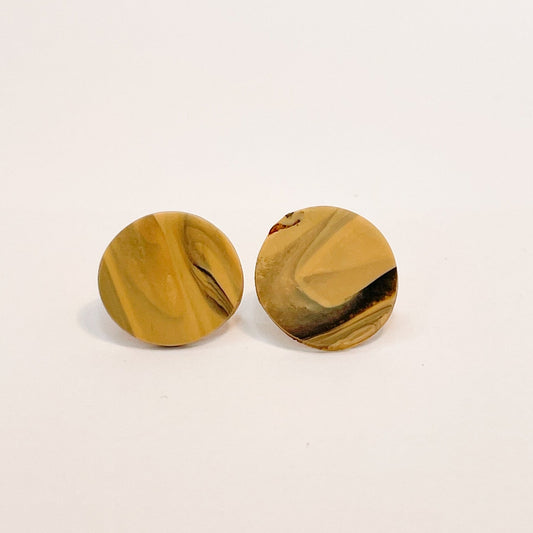 Black, Tan & Gold Marble Stud