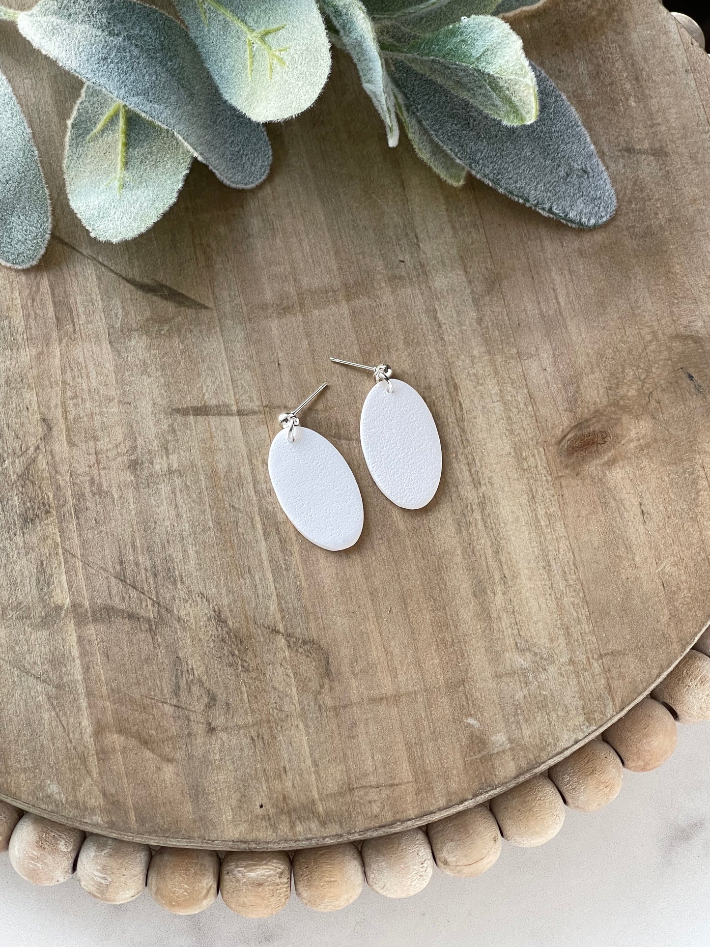 White Long Textured Dangle