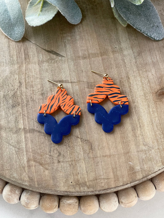 Auburn Tiger Stripe Combo Dangle