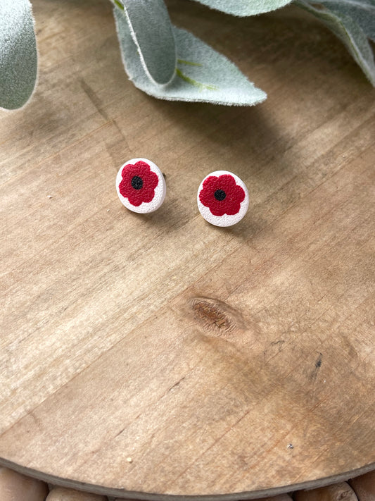 Red Poppy Stud